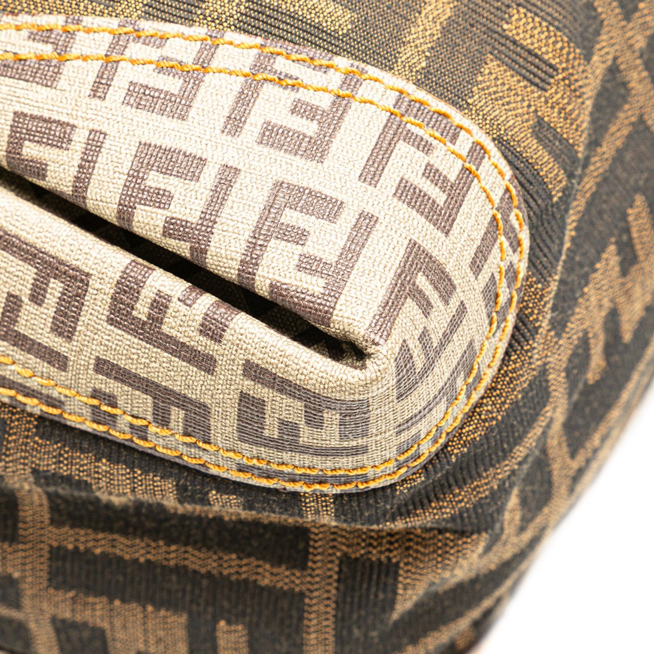 Fendi Large Zucca Canvas Mixed Media Tote Bruin
