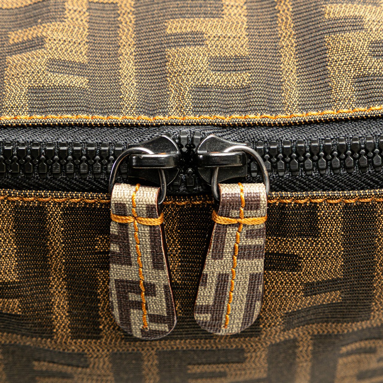 Fendi Large Zucca Canvas Mixed Media Tote Bruin