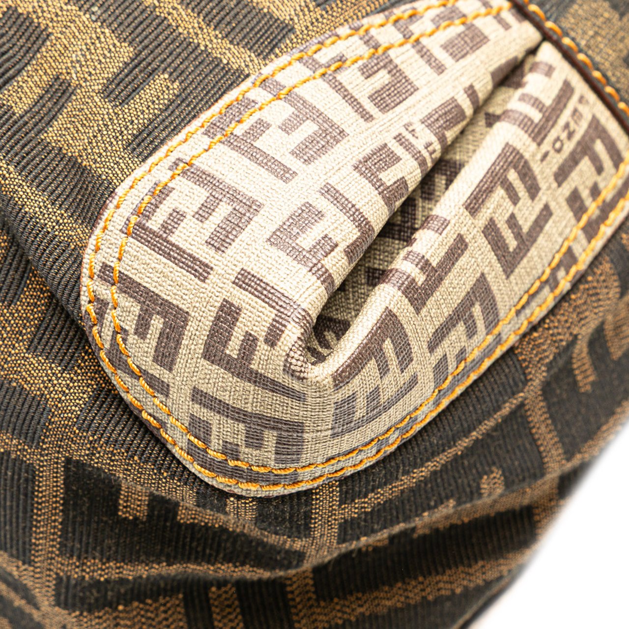 Fendi Large Zucca Canvas Mixed Media Tote Bruin