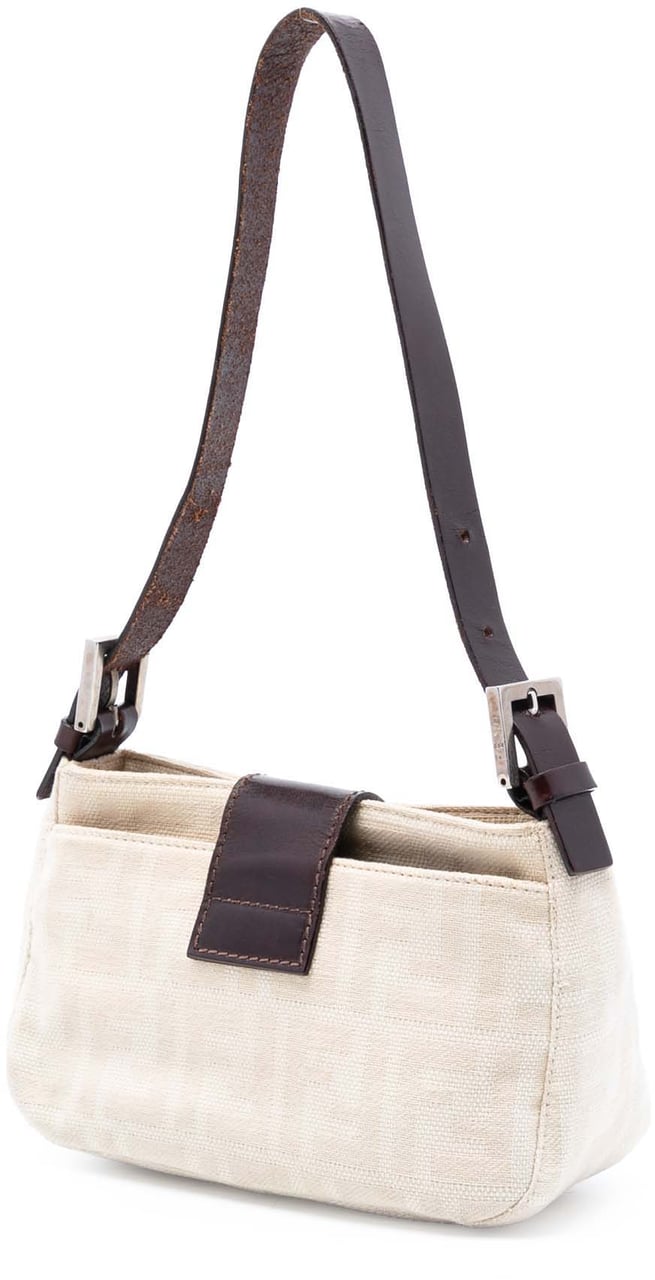 Fendi Zucca Canvas Shoulder Bag Bruin