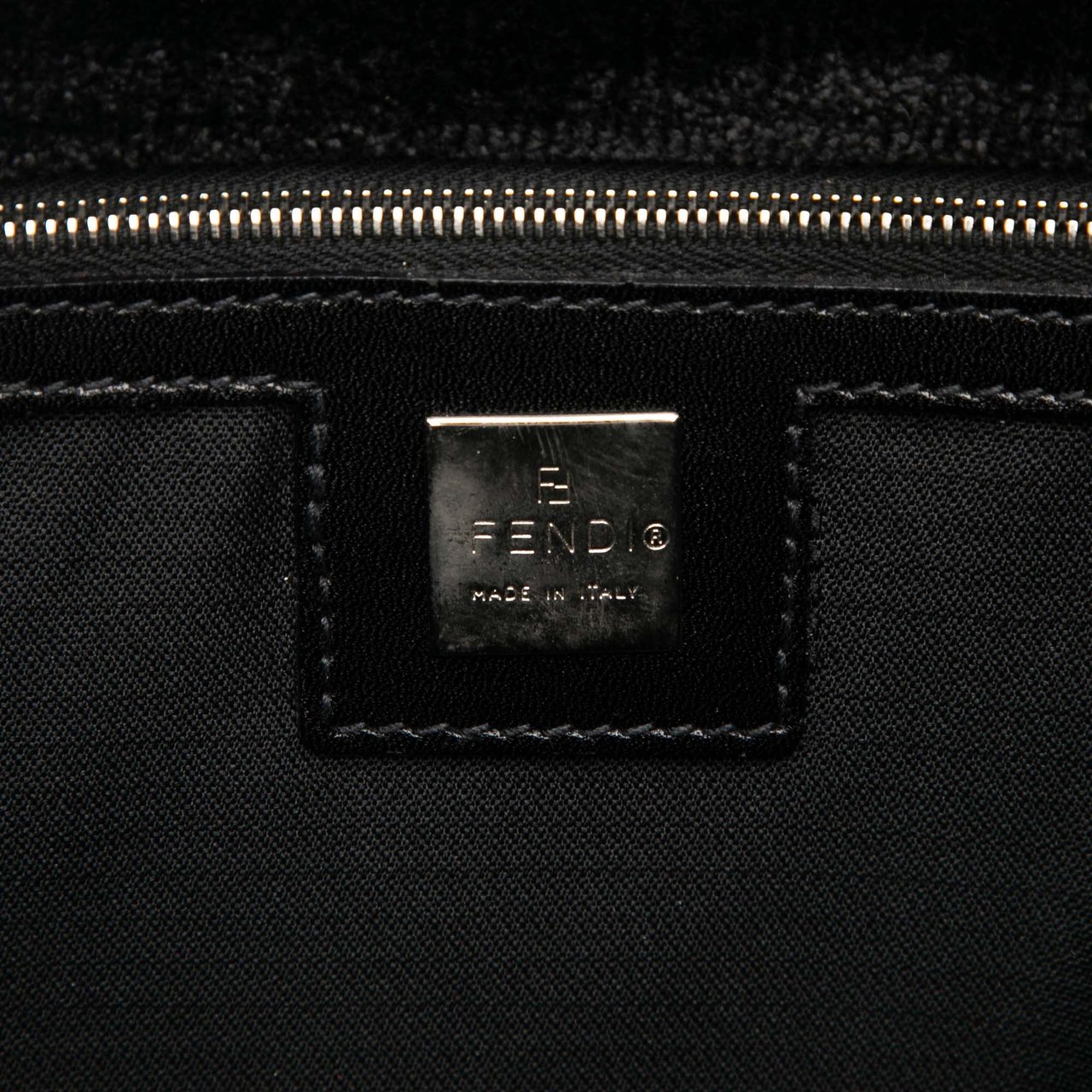Fendi Velour Logo Tote Zwart