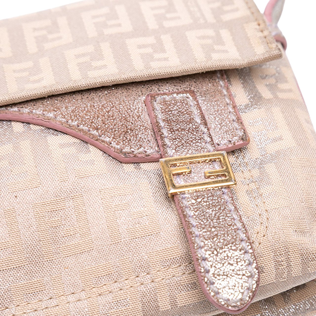 Fendi Zucchino Canvas Sweety Handbag Zilver