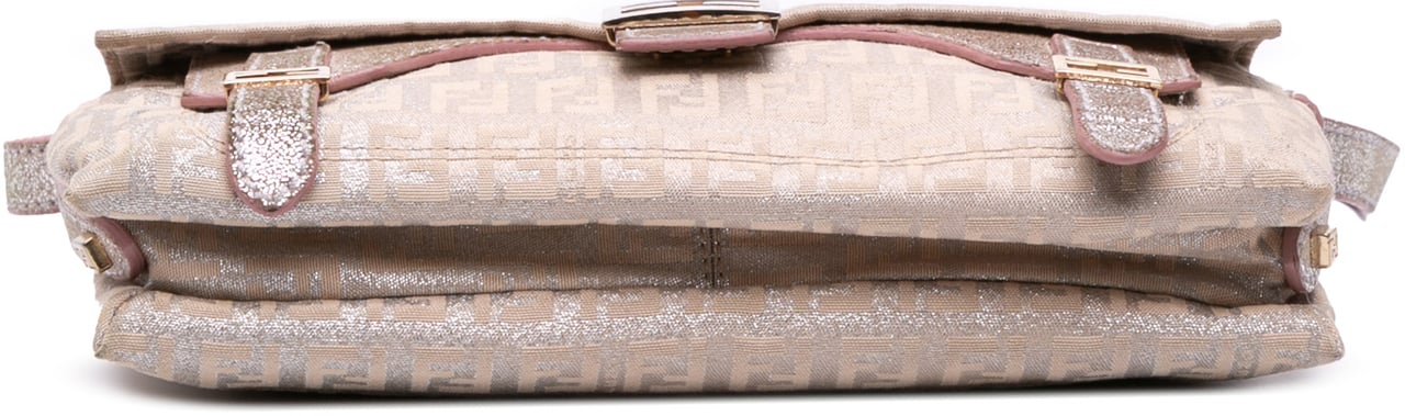 Fendi Zucchino Canvas Sweety Handbag Zilver