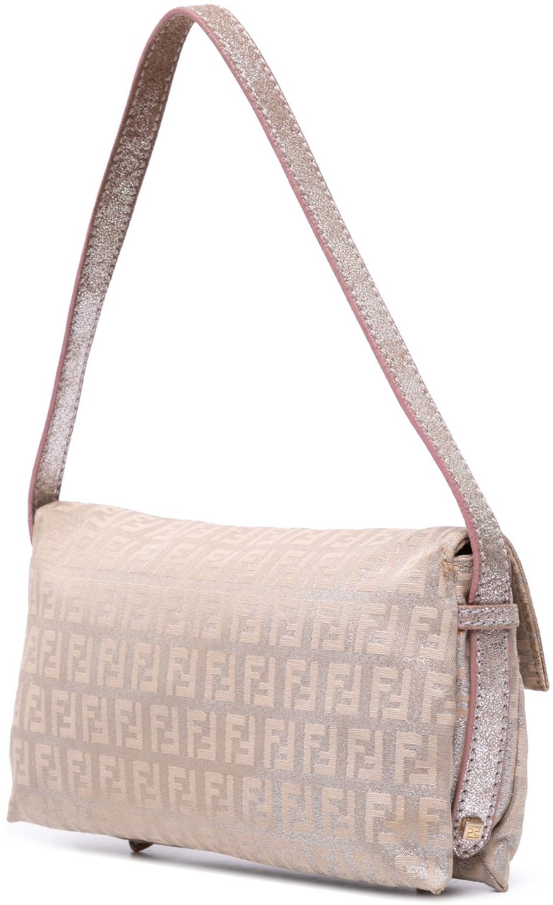 Fendi Zucchino Canvas Sweety Handbag Zilver