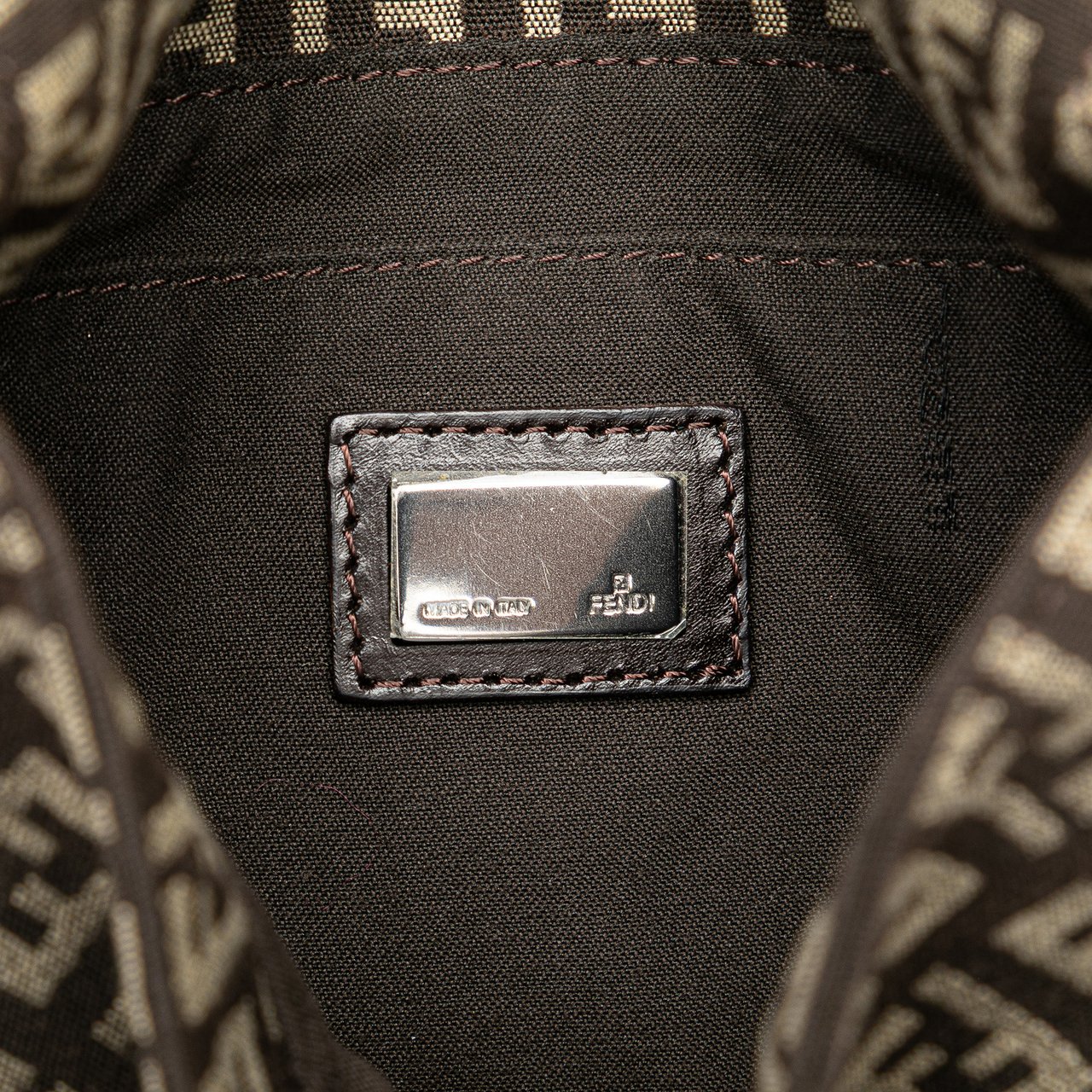 Fendi Zucchino Canvas Crossbody Bruin