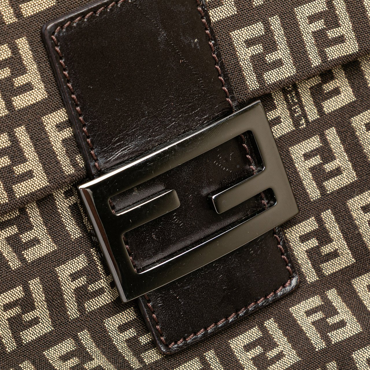 Fendi Zucchino Canvas Crossbody Bruin