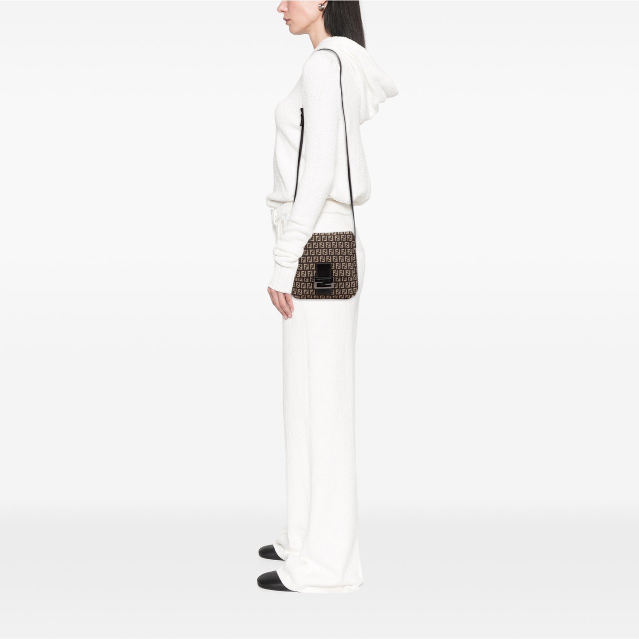 Fendi Zucchino Canvas Crossbody Bruin