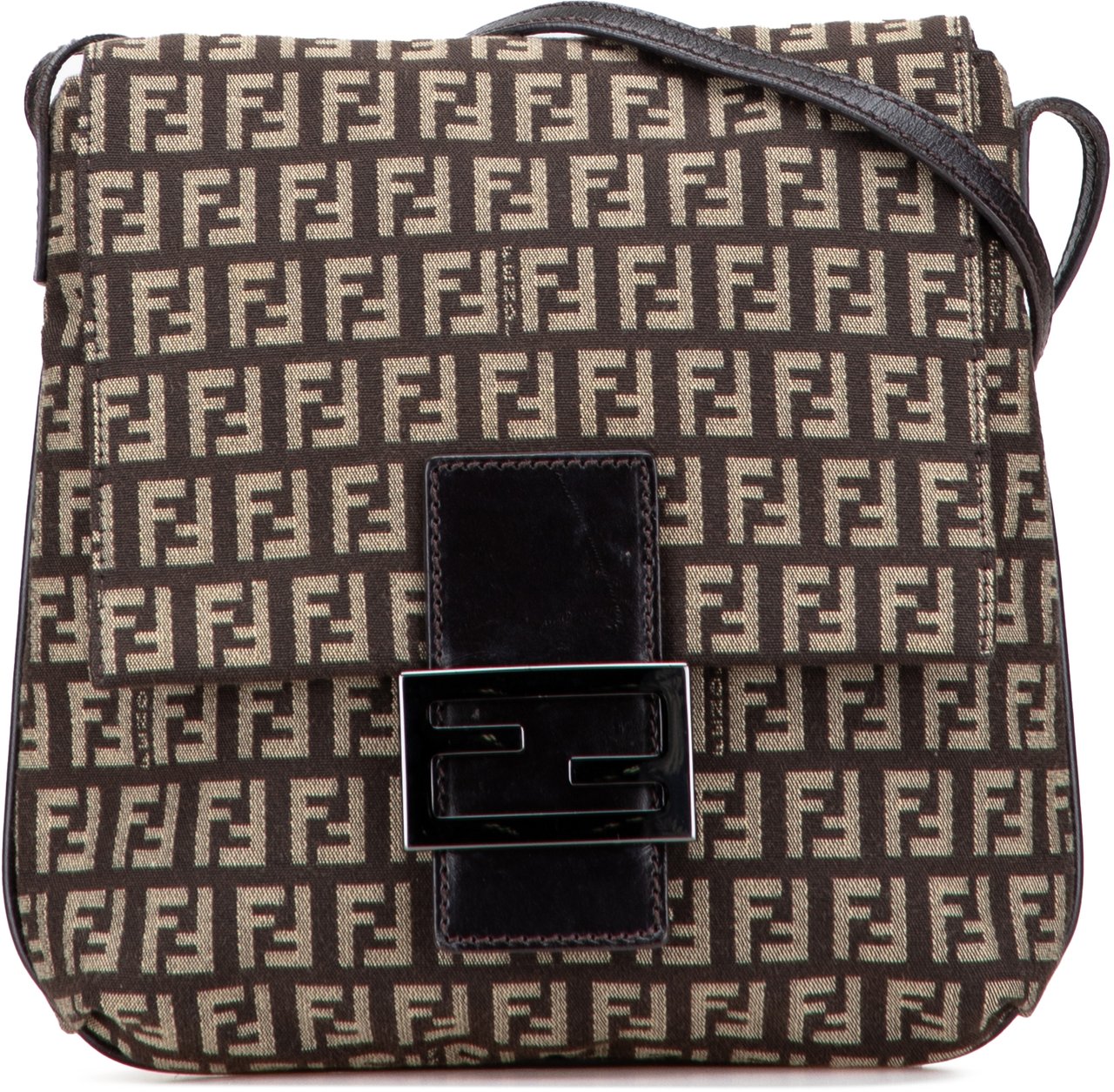 Fendi Zucchino Canvas Crossbody Bruin