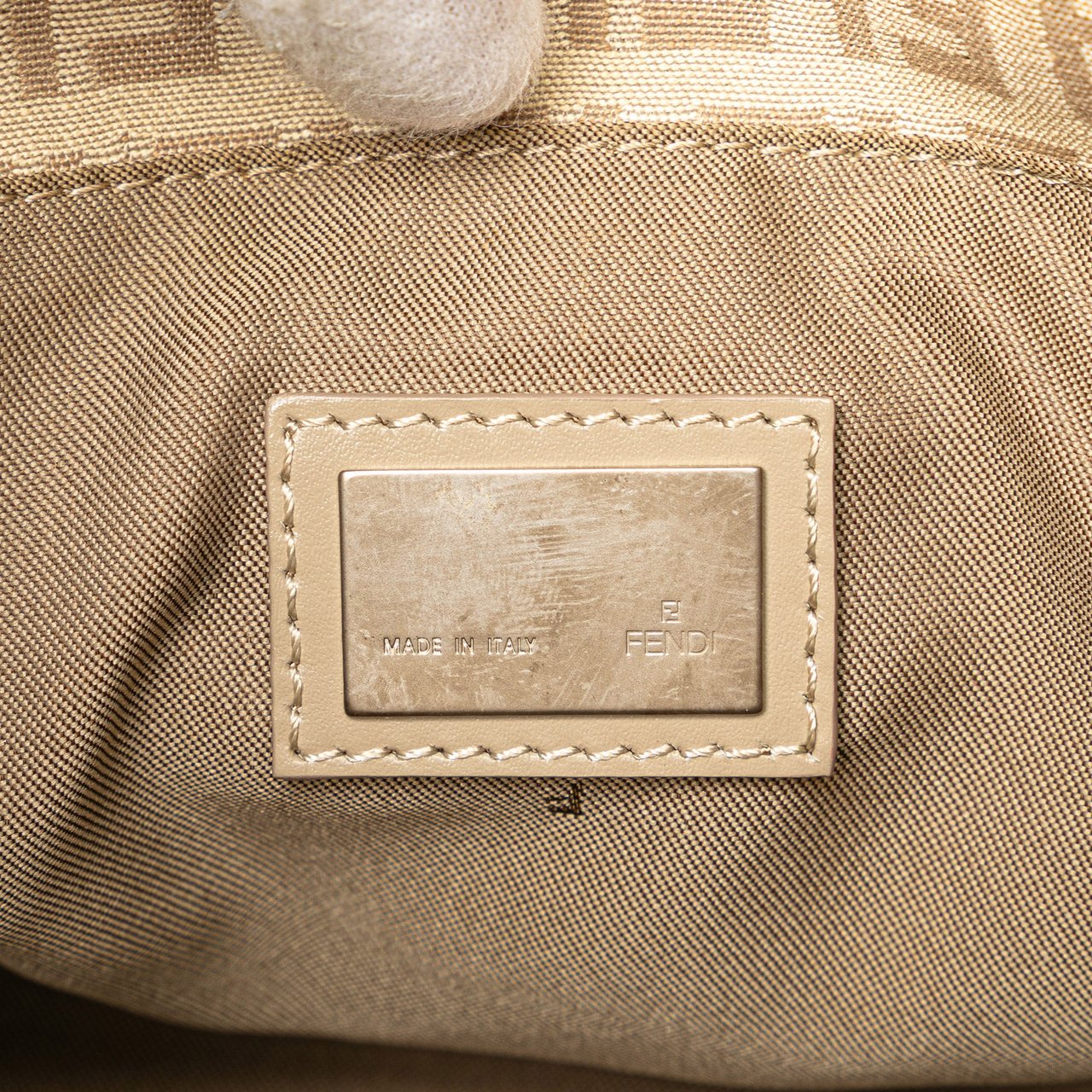 Fendi Zucchino Canvas Tote Bruin