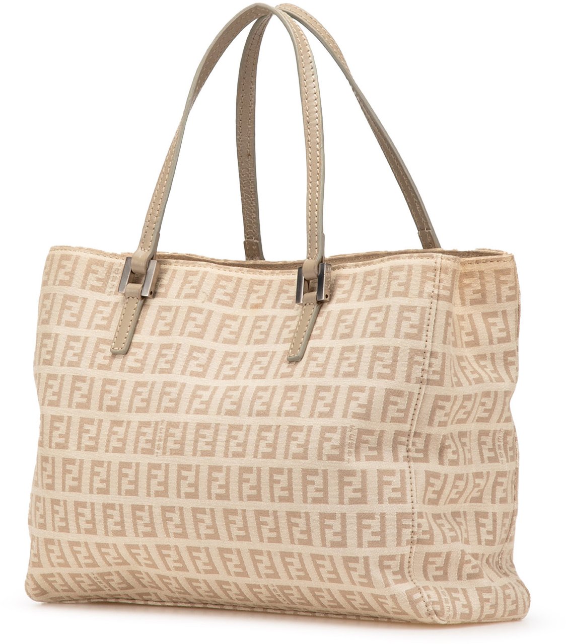 Fendi Zucchino Canvas Tote Bruin