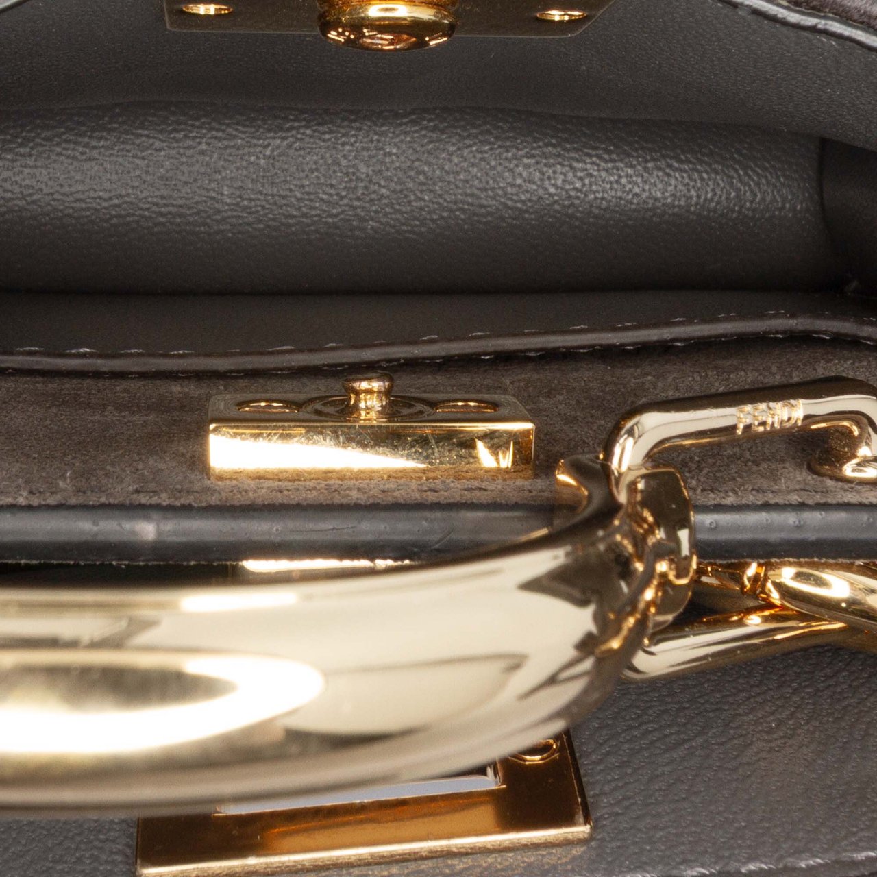 Fendi Nano Zucca Cashmere Peekaboo ISeeU Maxi Handle Bag Grijs