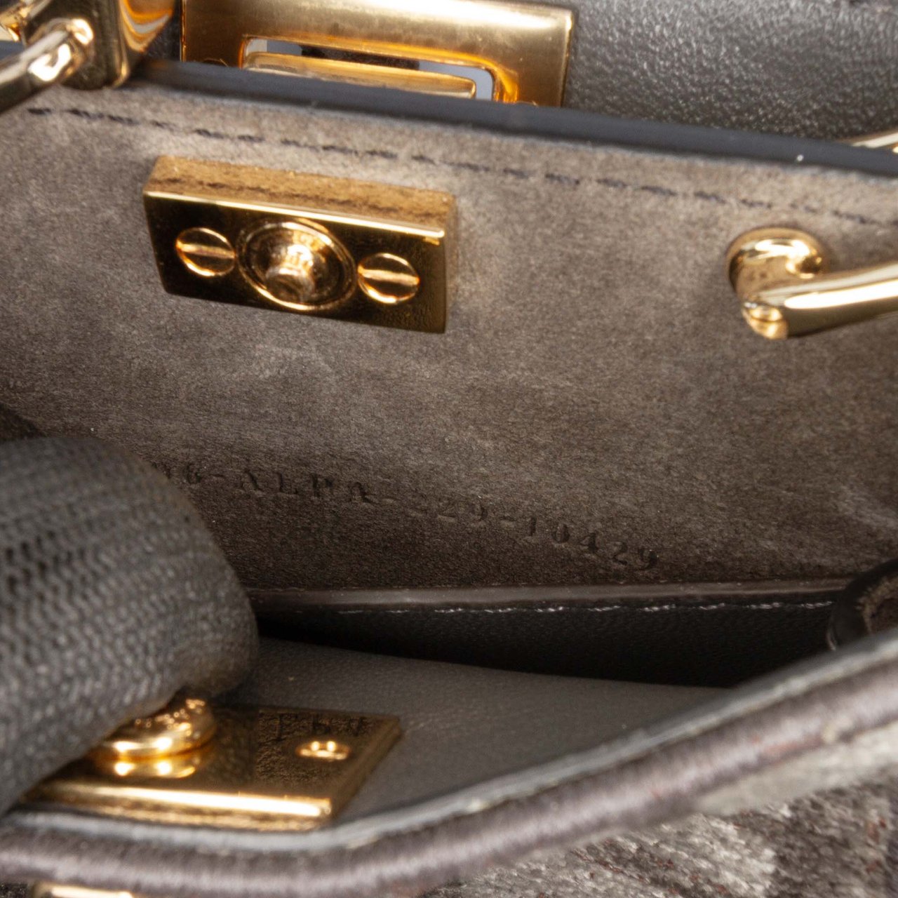 Fendi Nano Zucca Cashmere Peekaboo ISeeU Maxi Handle Bag Grijs