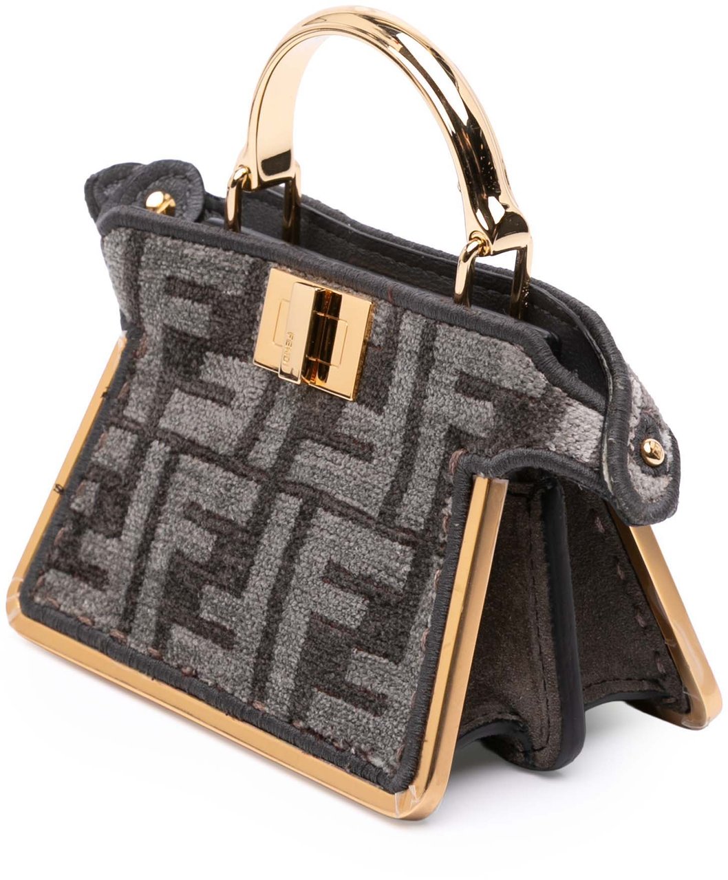 Fendi Nano Zucca Cashmere Peekaboo ISeeU Maxi Handle Bag Grijs