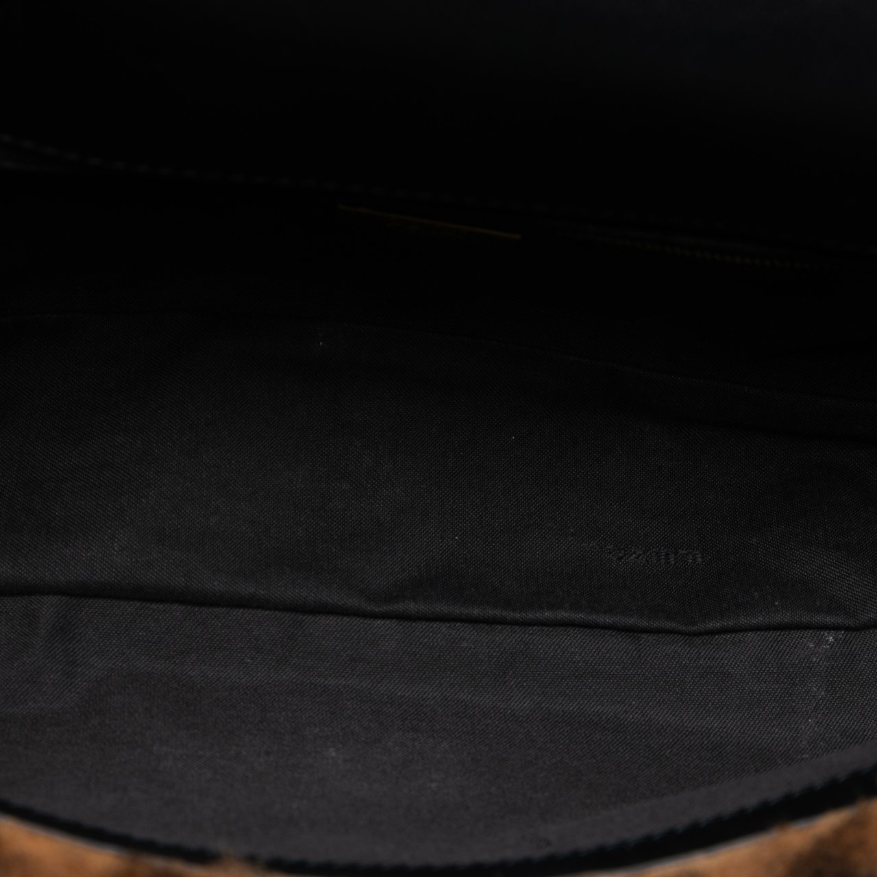 Fendi Medium Zucca Shearling Baguette Satchel Bruin