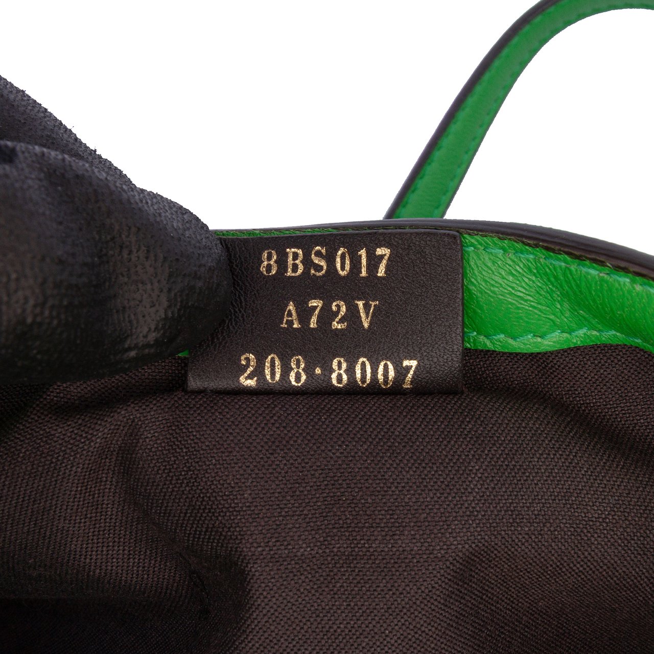 Fendi Mini Zucca Embossed Leather Baguette Satchel Groen