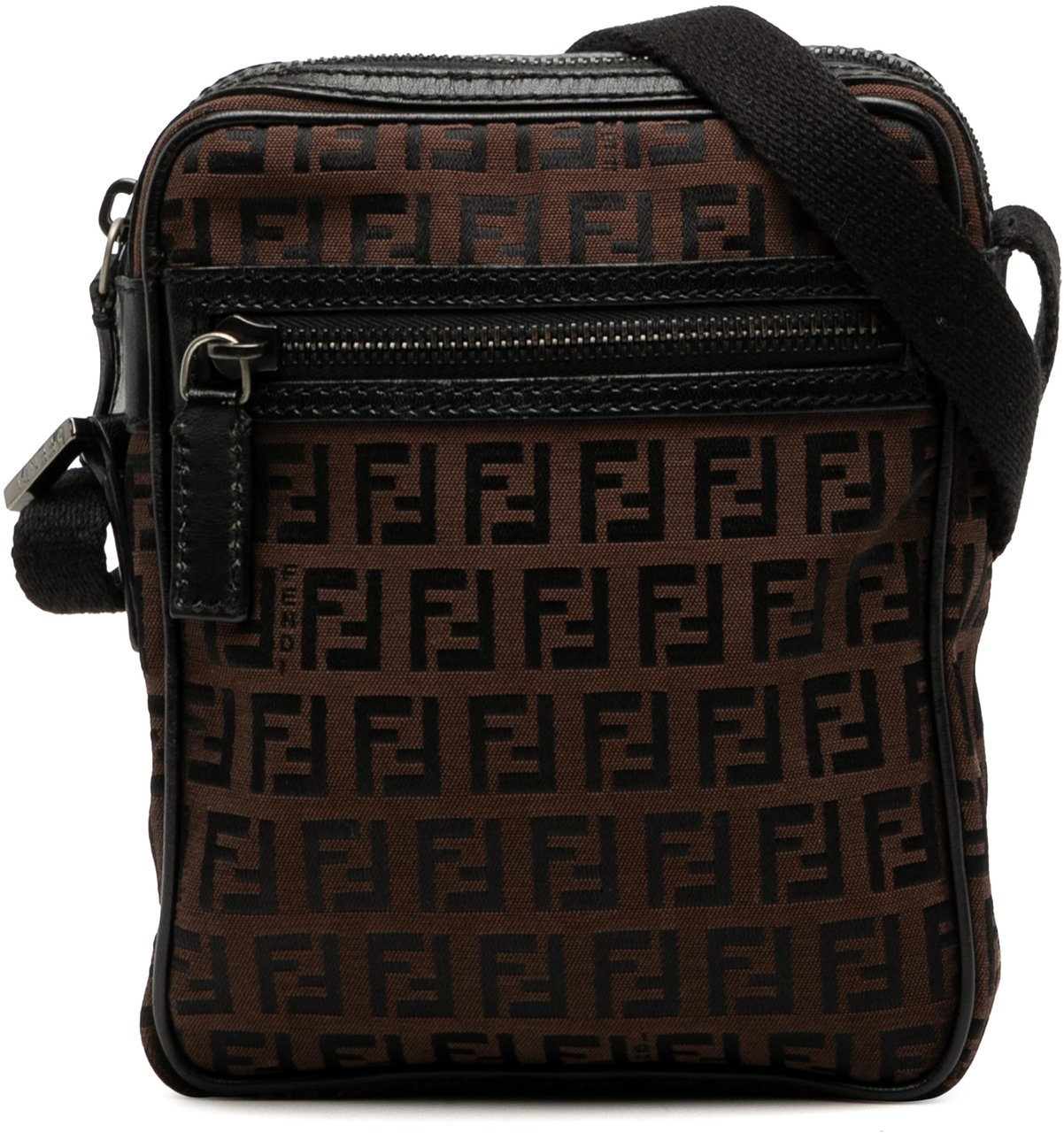 Fendi Zucchino Canvas Crossbody Bruin