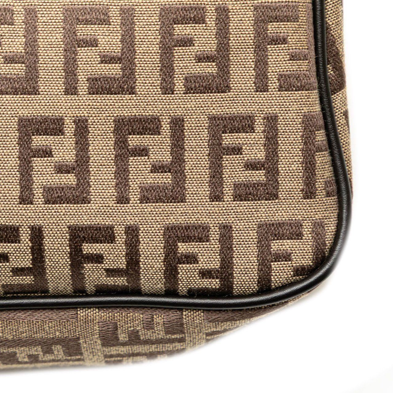 Fendi Zucchino Canvas Handbag Bruin