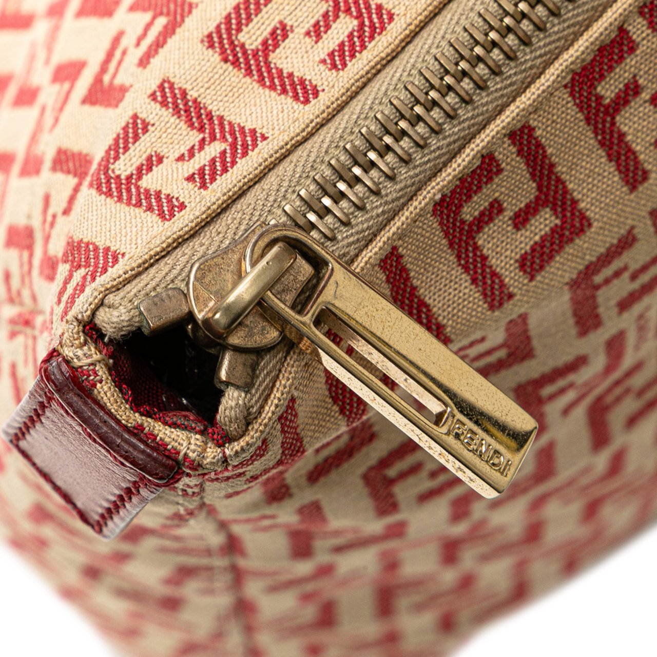 Fendi Zucchino Canvas Tote Bruin