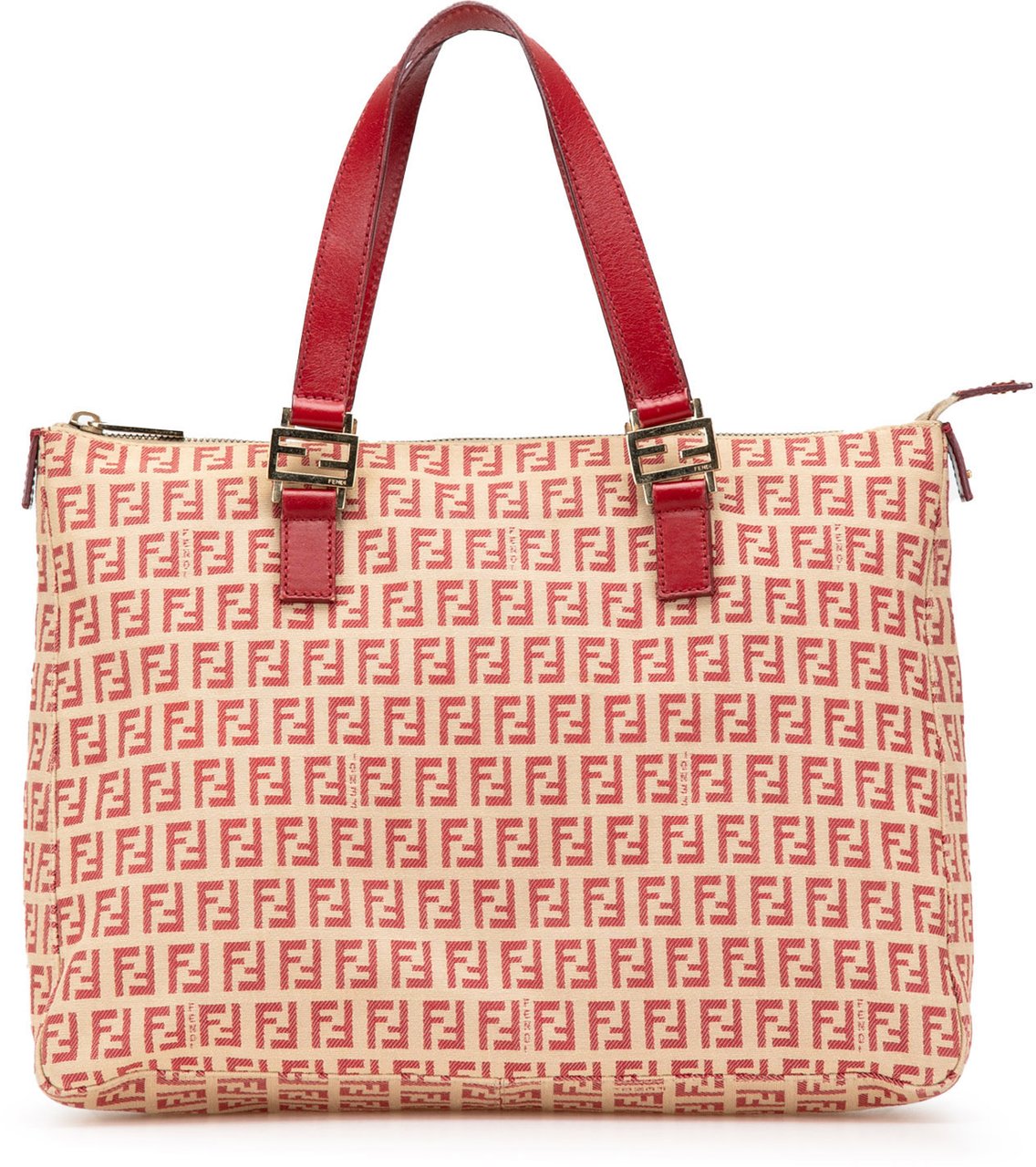 Fendi Zucchino Canvas Tote Bruin