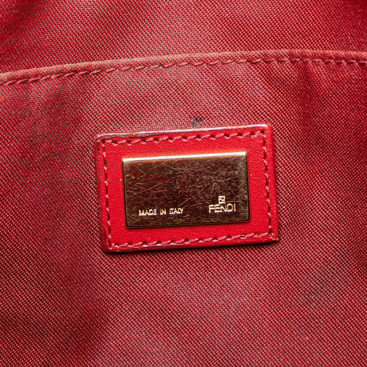Fendi Zucchino Canvas Tote Bruin