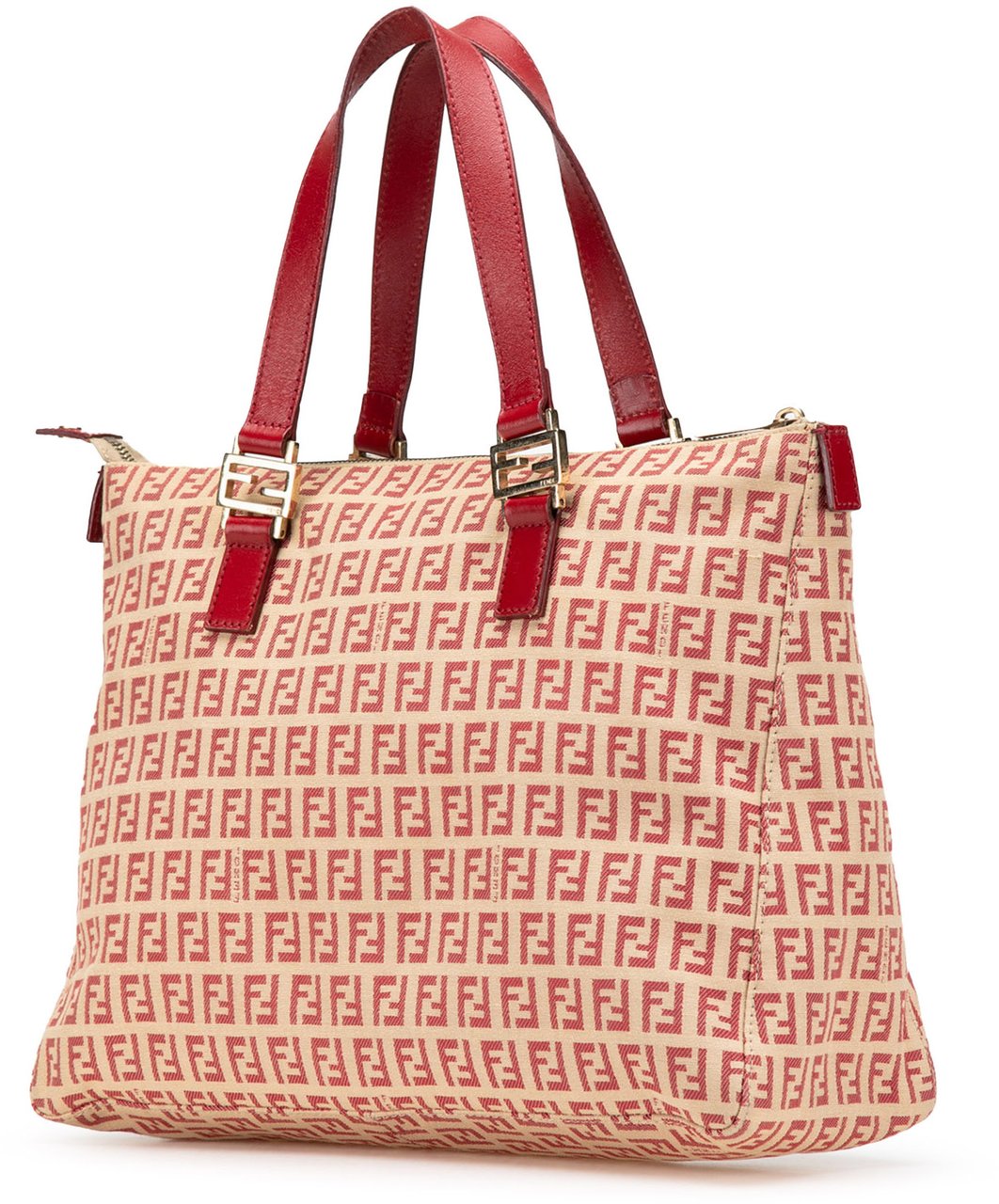 Fendi Zucchino Canvas Tote Bruin