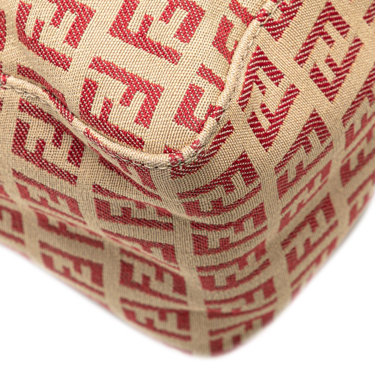 Fendi Zucchino Canvas Tote Bruin