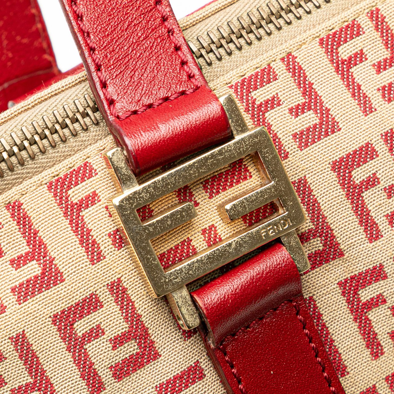 Fendi Zucchino Canvas Tote Bruin