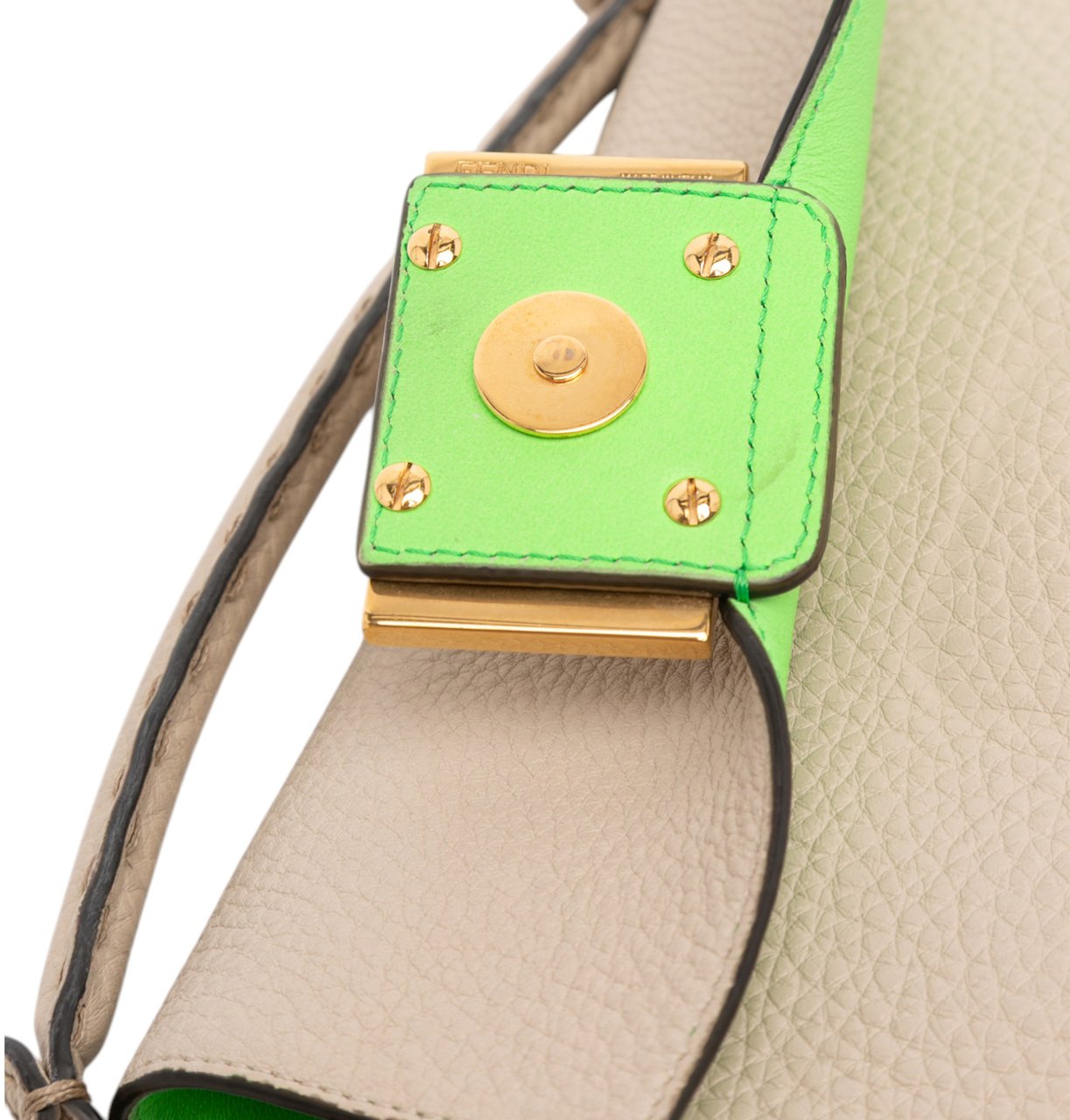 Fendi Mini Leather Baguette Satchel Bruin