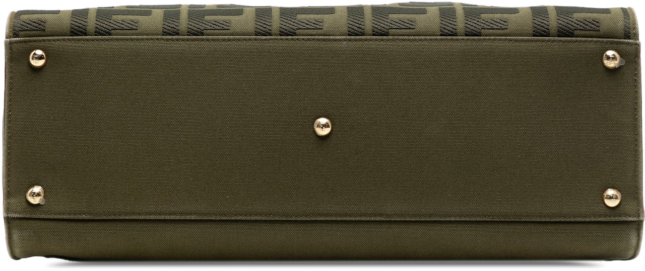 Fendi Zucca Embroidered Canvas Peekaboo X Tote Groen