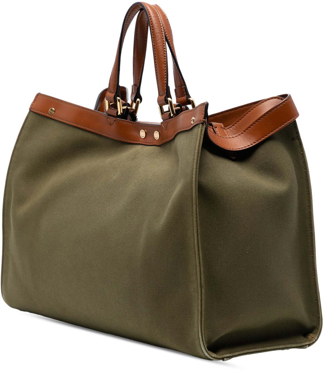 Fendi Zucca Embroidered Canvas Peekaboo X Tote Groen