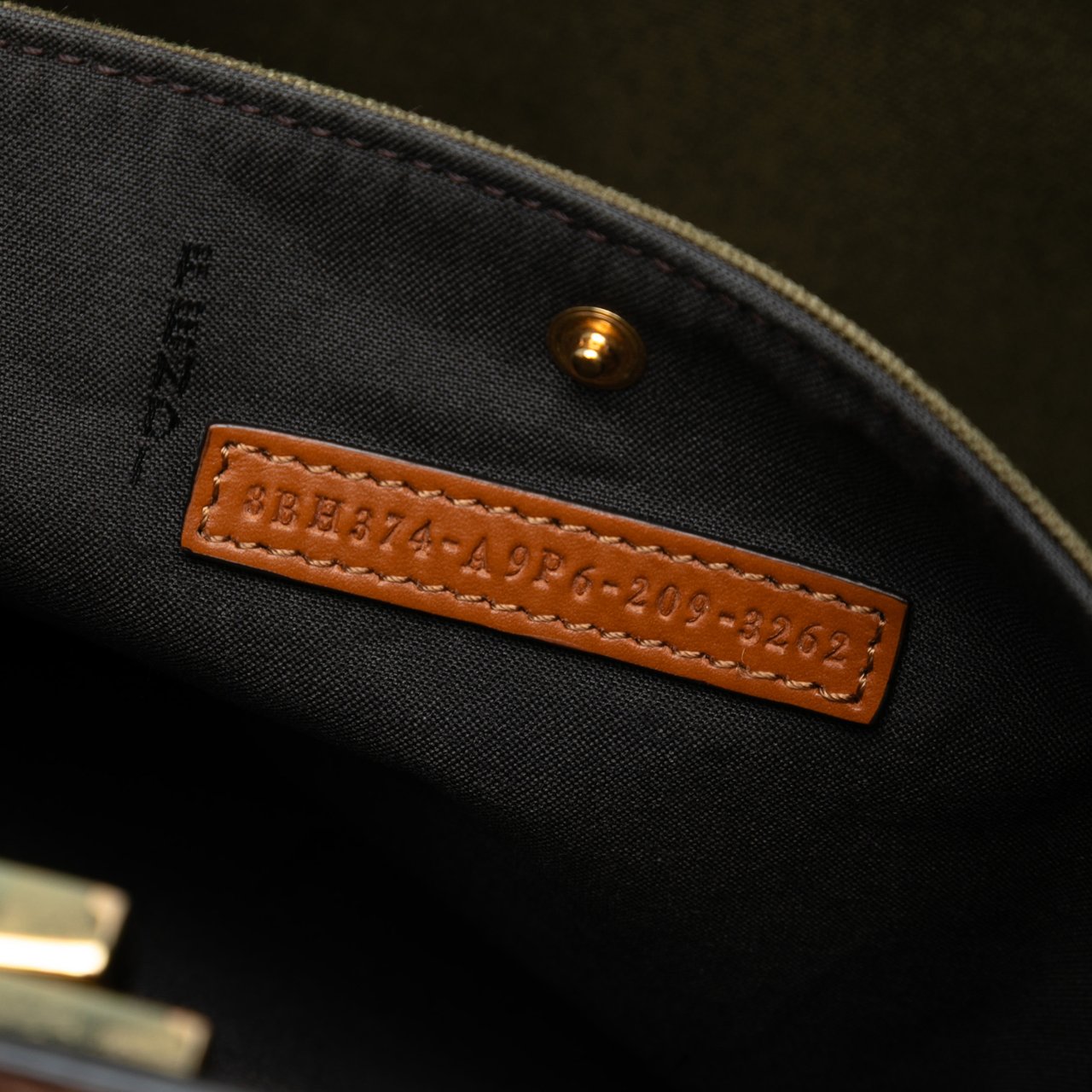 Fendi Zucca Embroidered Canvas Peekaboo X Tote Groen