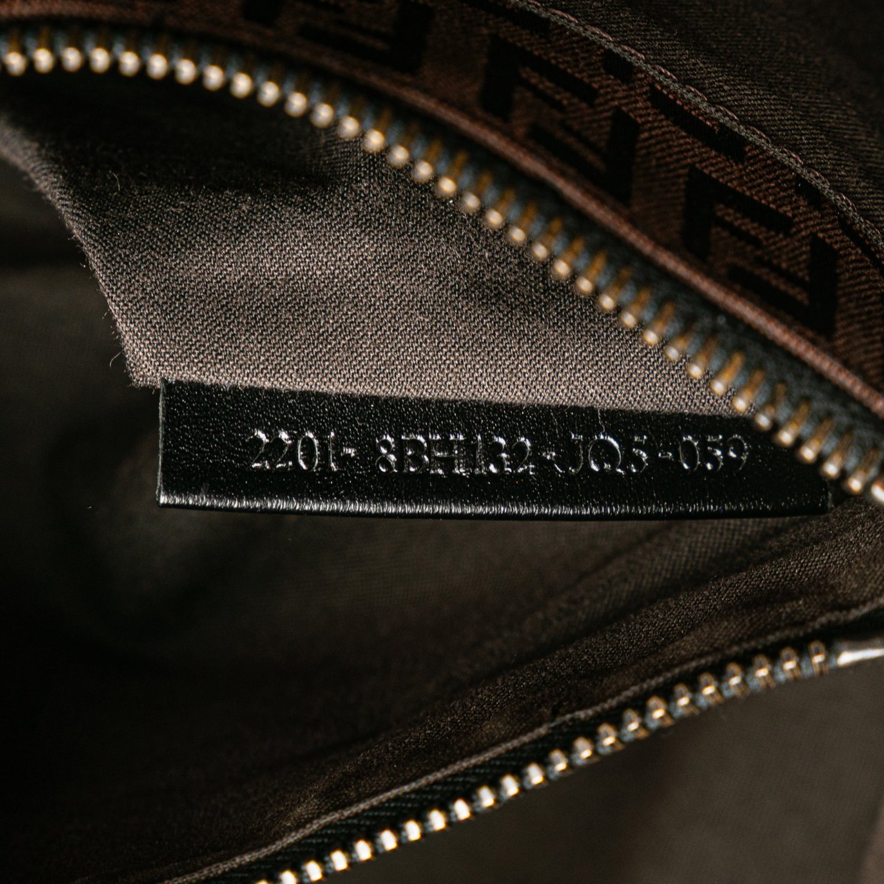 Fendi Zucchino Canvas Tote Bruin