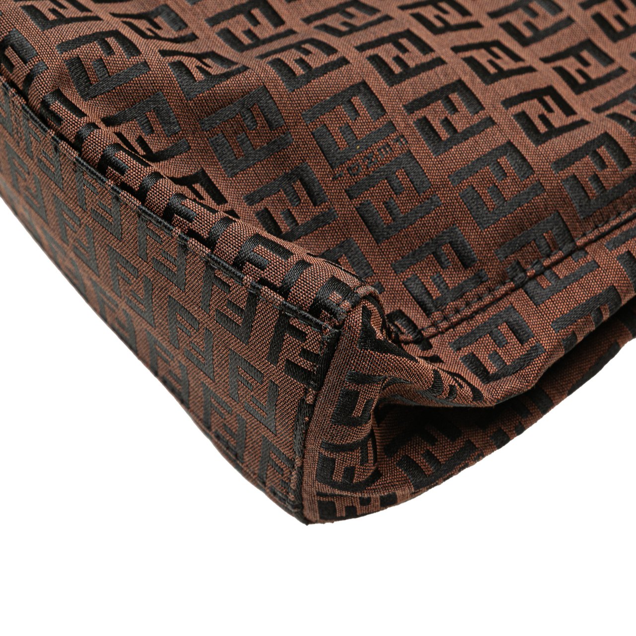 Fendi Zucchino Canvas Tote Bruin