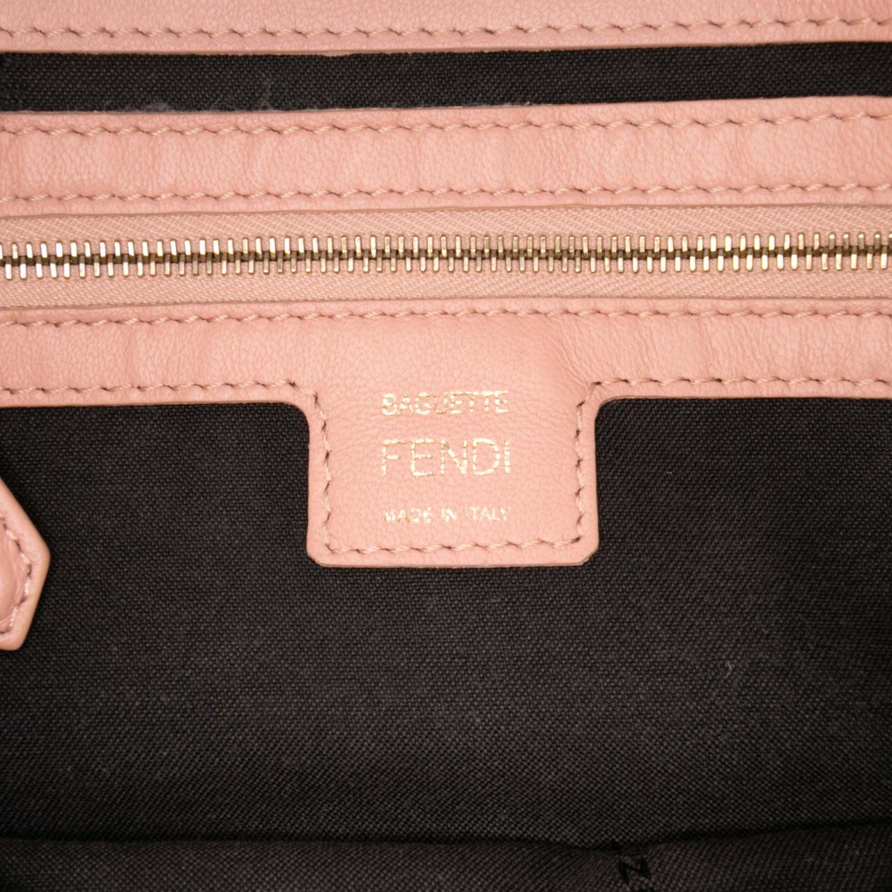 Fendi Zucca Embossed Leather Baguette Satchel Roze