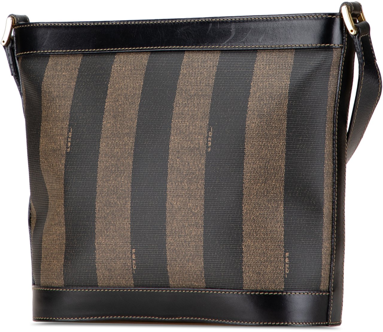 Fendi Pequin Coated Canvas Crossbody Zwart