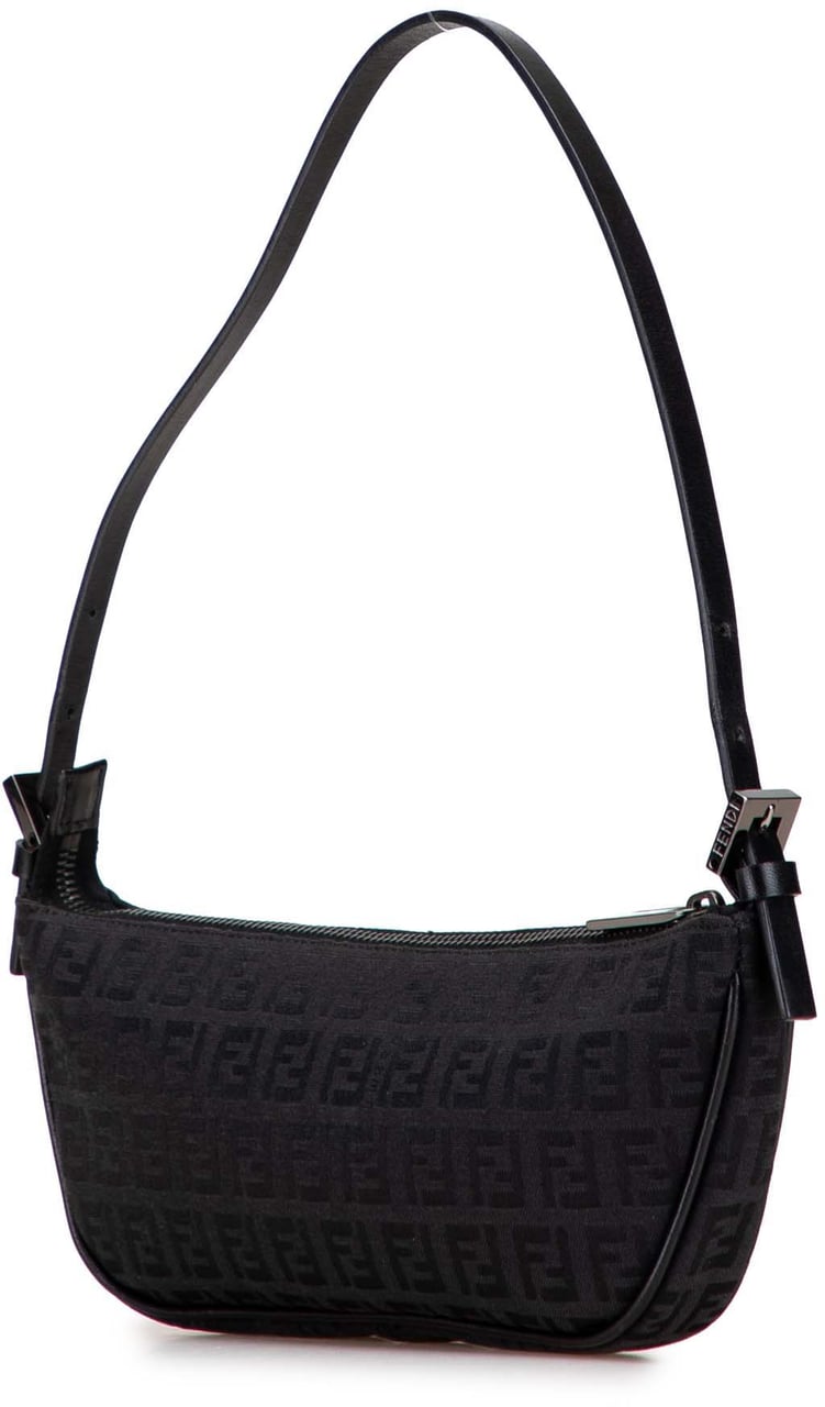 Fendi Zucchino Canvas Pochette Zwart