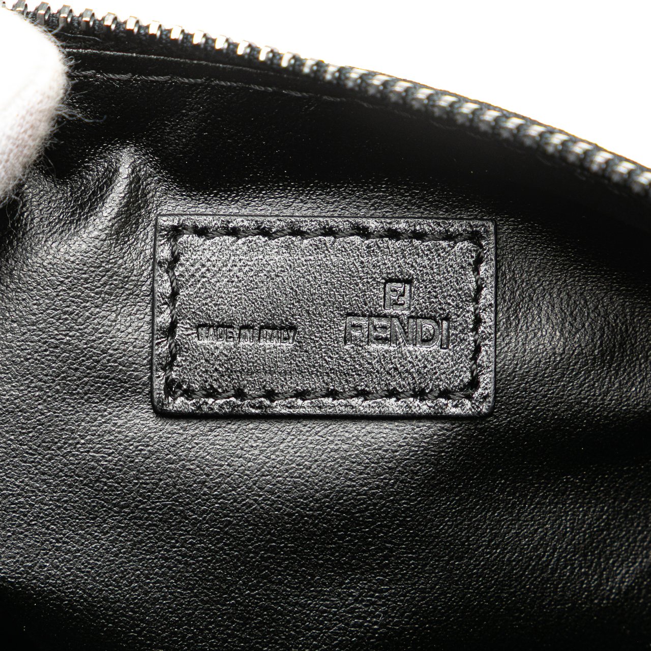 Fendi Zucchino Canvas Pouch Zwart