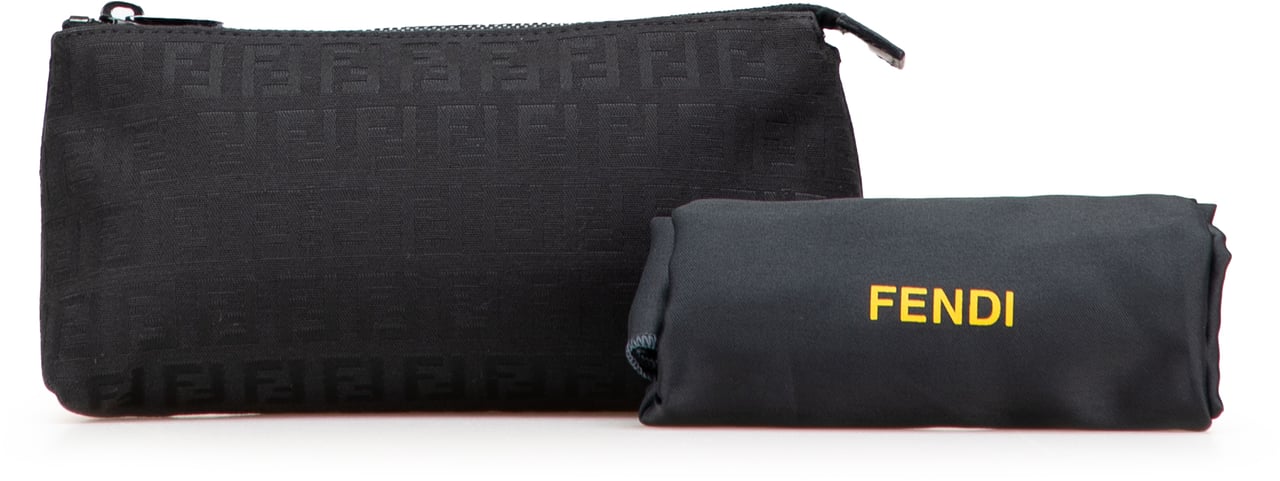 Fendi Zucchino Canvas Pouch Zwart