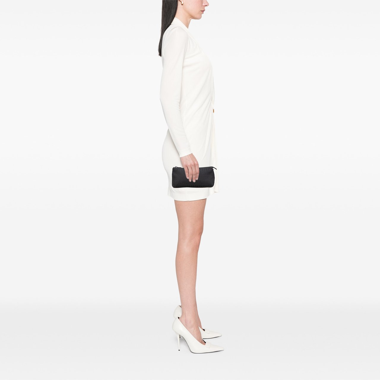 Fendi Zucchino Canvas Pouch Zwart