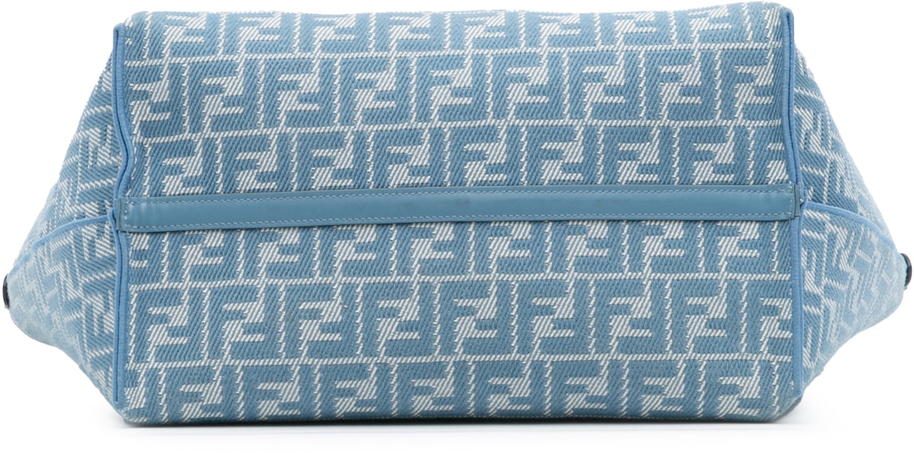 Fendi Large FF Pequin FF Jacquard Reversible Roll Tote Blauw