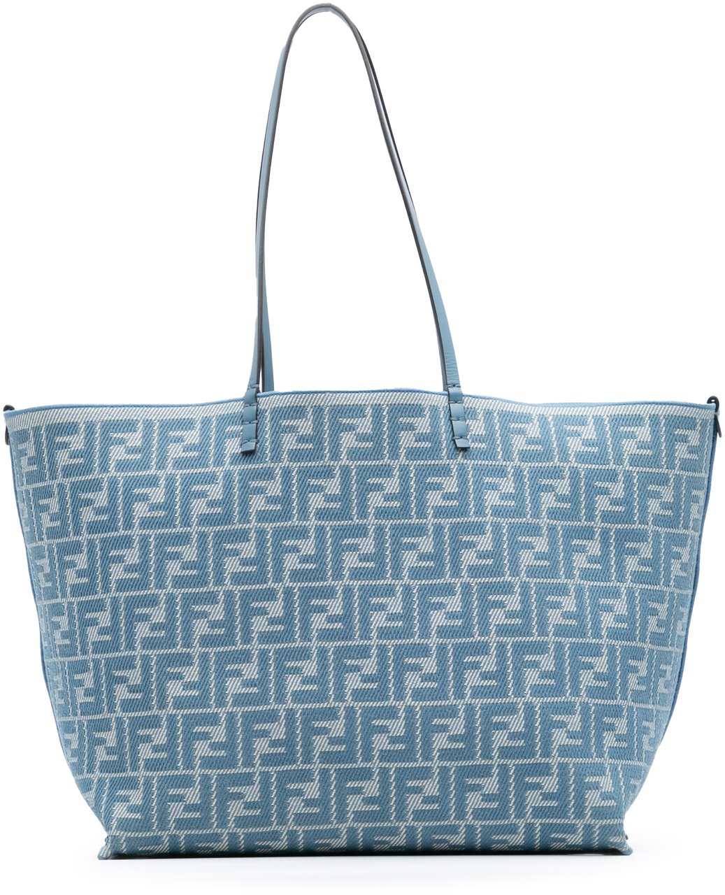 Fendi Large FF Pequin FF Jacquard Reversible Roll Tote Blauw