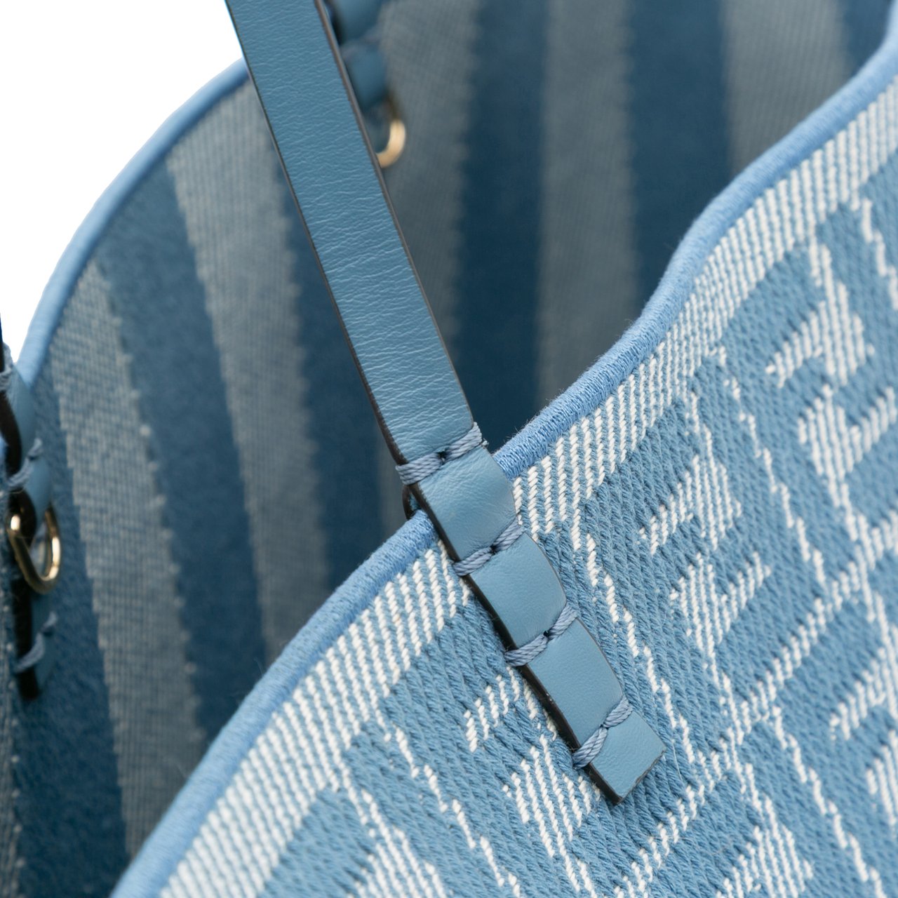 Fendi Large FF Pequin FF Jacquard Reversible Roll Tote Blauw