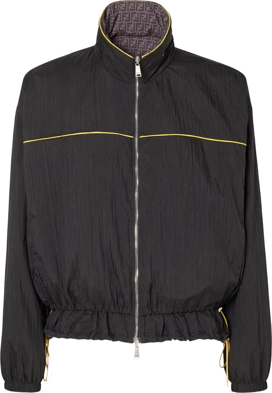 Fendi Kway Rev. Zucca Reversible Geometric Jacket Zwart