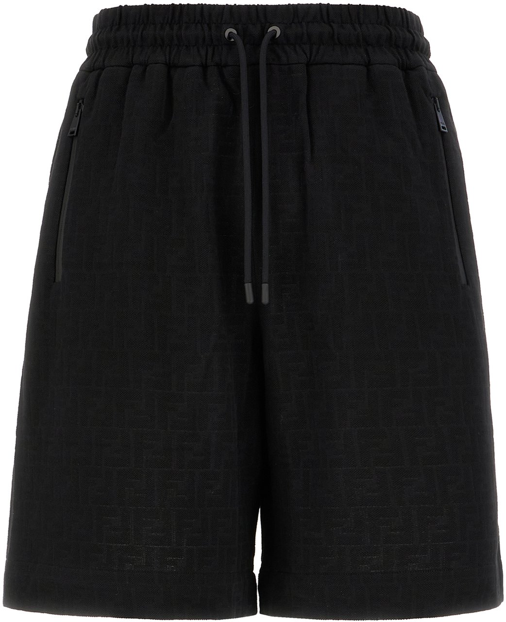 Fendi Fendi Black cotton bermuda shorts Zwart
