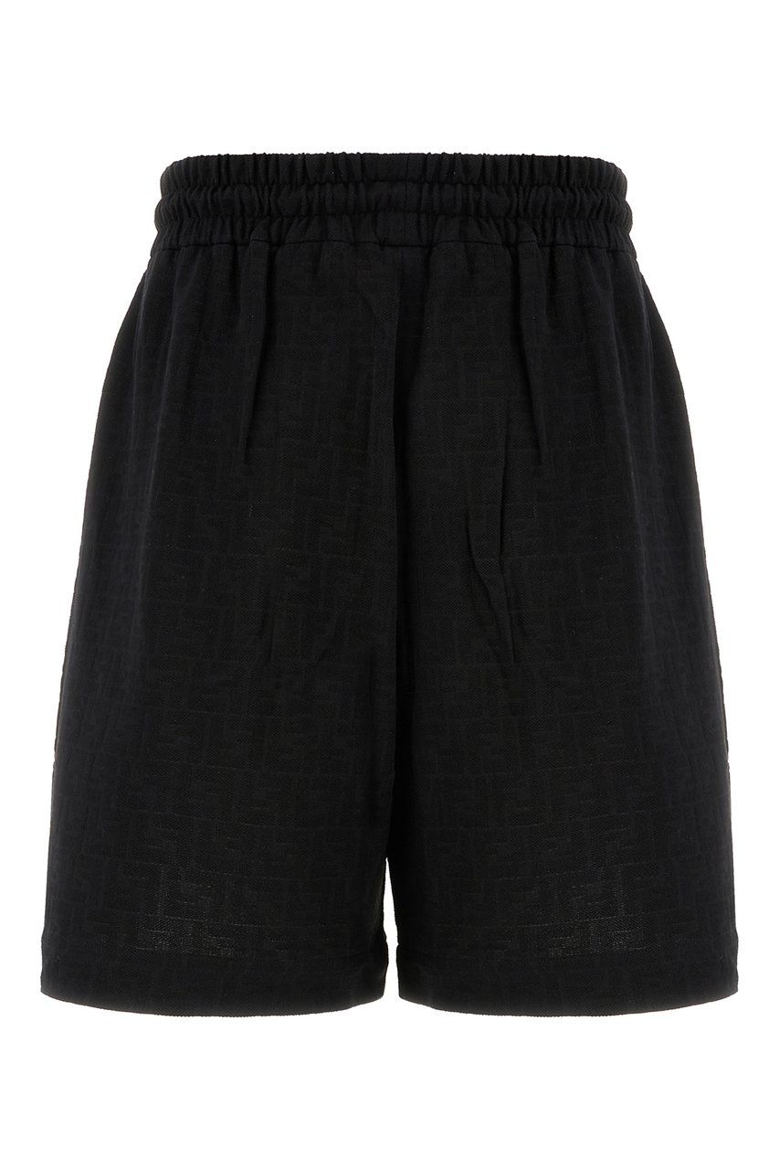 Fendi Fendi Black cotton bermuda shorts Zwart