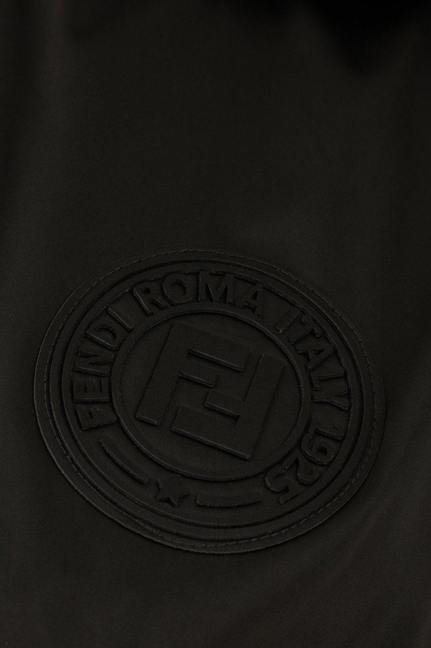 Fendi Fendi Black polyester sleeveless jacket Zwart