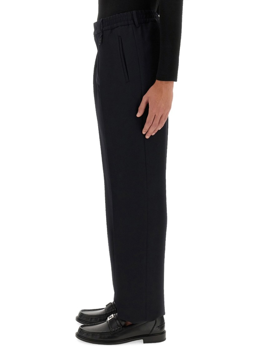 Fendi Straight-Fit Black Wool Pants Blauw