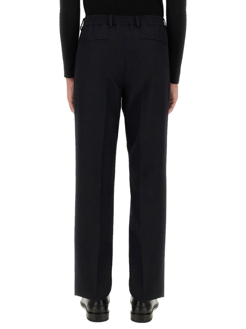 Fendi Straight-Fit Black Wool Pants Blauw
