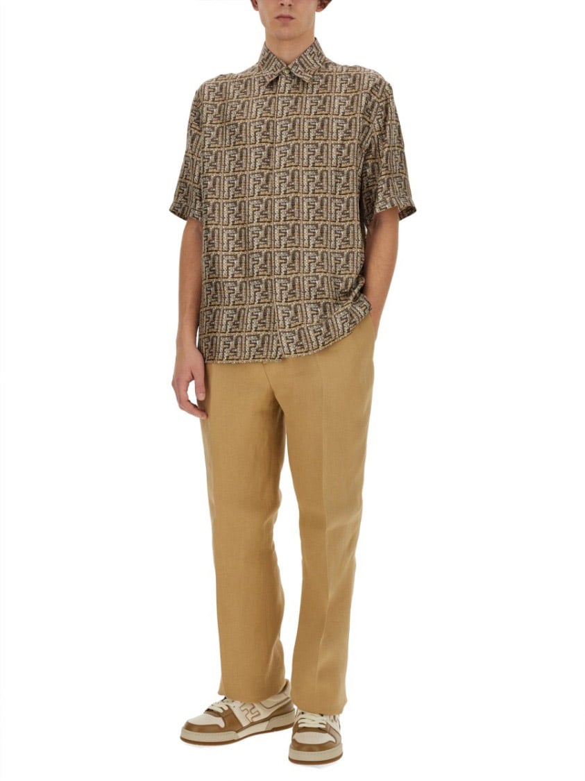 Fendi Relaxed Fit Straight Leg Pants Neutraal