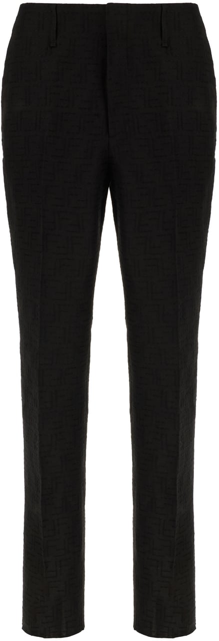 Fendi Fendi Black linen blend pants Zwart